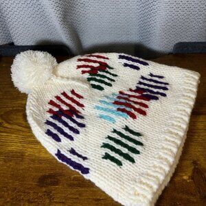 Girls Nomis Pom Pom‎ Beanie White/Multicolored